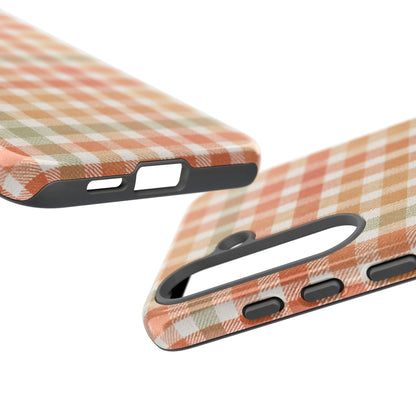 Boho Checkered Phone Case | Neutral Aesthetic Plaid Case | Retro Minimalist Check Design | iPhone Cover | Samsung Cover
