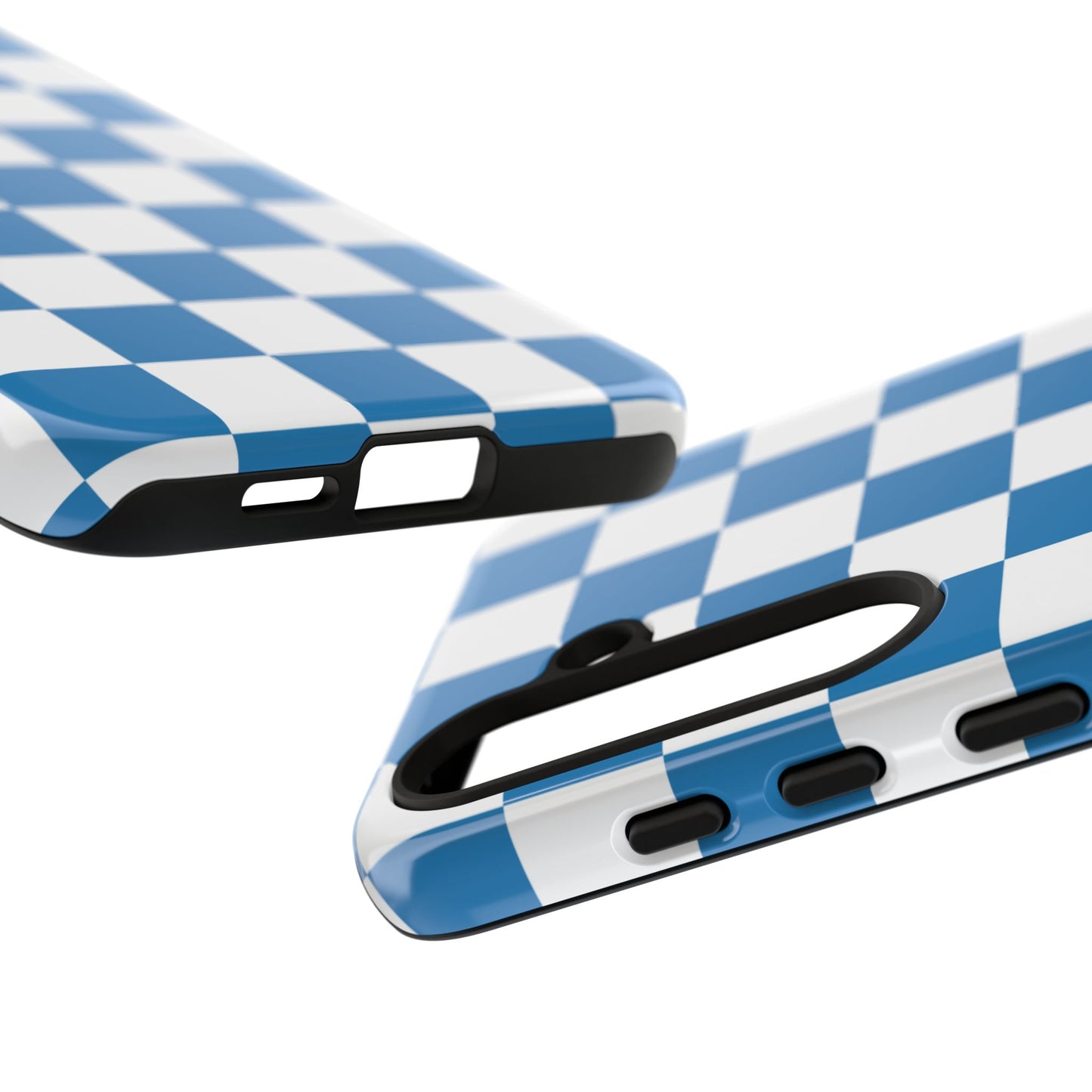 Blue Checkerboard Phone Case, Samsung Galaxy S25, S25 Plus, S24, S24 Plus, S24 Ultra, S23, S22, S22 Plus, S21 Ultra, S21 FE, S20+