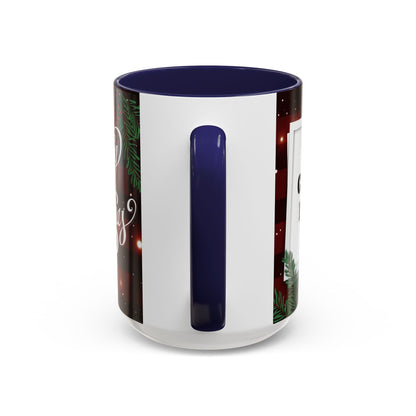 Personalized  Merry Christmas Accent Coffee Mug, Holiday Gift, Xmas Decor, Festive Beverage Cup, Custom Holiday Mug