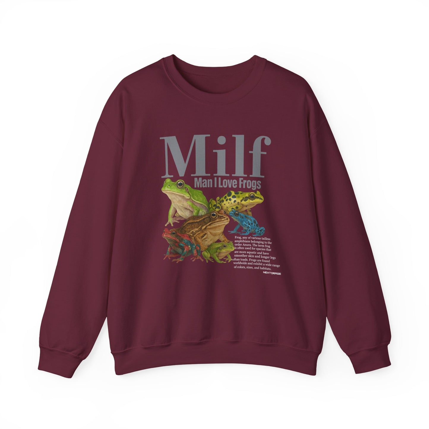 Man I Love Frogs Sweatshirt, Vintage Style Meme Frog Sweater, Funny Gen Z ''MILF'' Frog Crewneck, Inappropriate Gag Gift, Cozy Pullover