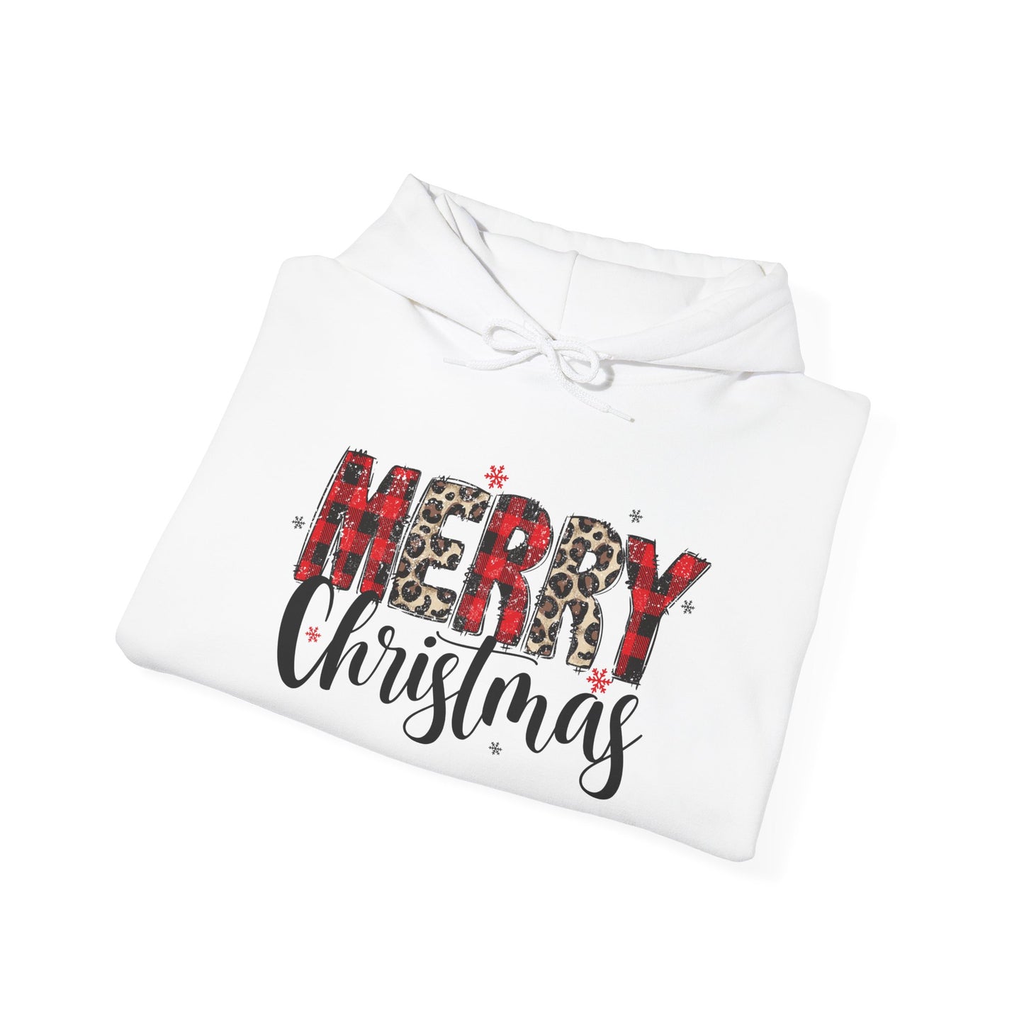 Merry Christmas Hooded Sweatshirt, Cozy Holiday Hoodie, Winter Gift, Christmas Apparel, Festive Sweatshirt, Unisex Christmas Wear