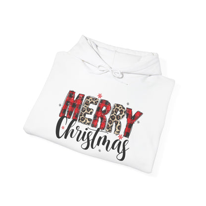 Merry Christmas Hooded Sweatshirt, Cozy Holiday Hoodie, Winter Gift, Christmas Apparel, Festive Sweatshirt, Unisex Christmas Wear