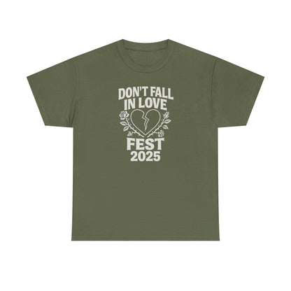 Don't Fall in Love Fest 2025 T-Shirt, Broken Heart Rose Graphic Tee, Anti Love Shirt, Festival Streetwear, Unisex Valentines Gift