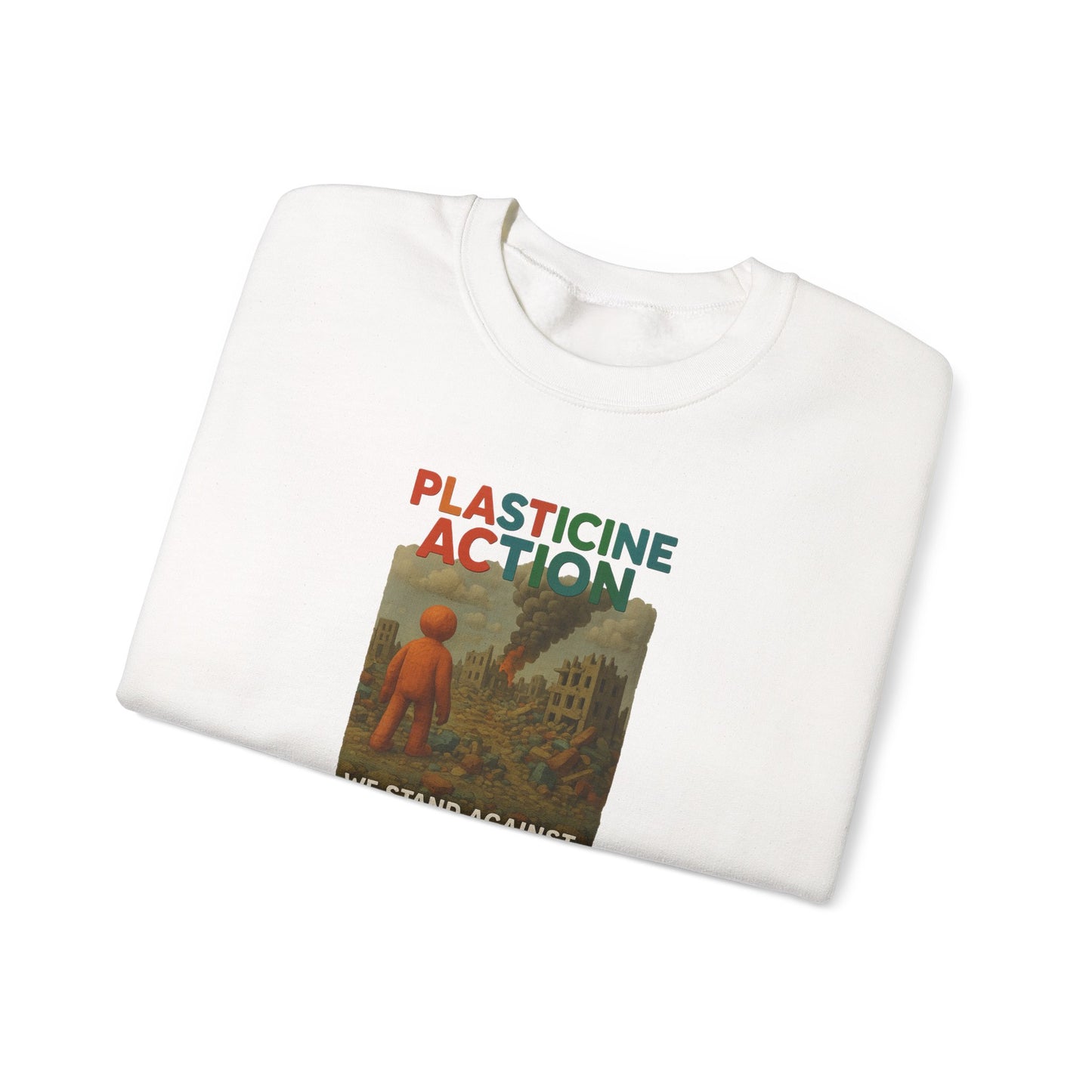 We stand against Genocide Crewneck Sweatshirt, Vintage Style, Sustainability Statement, Unisex Gift, Ethical Fashion, Activism Apparel