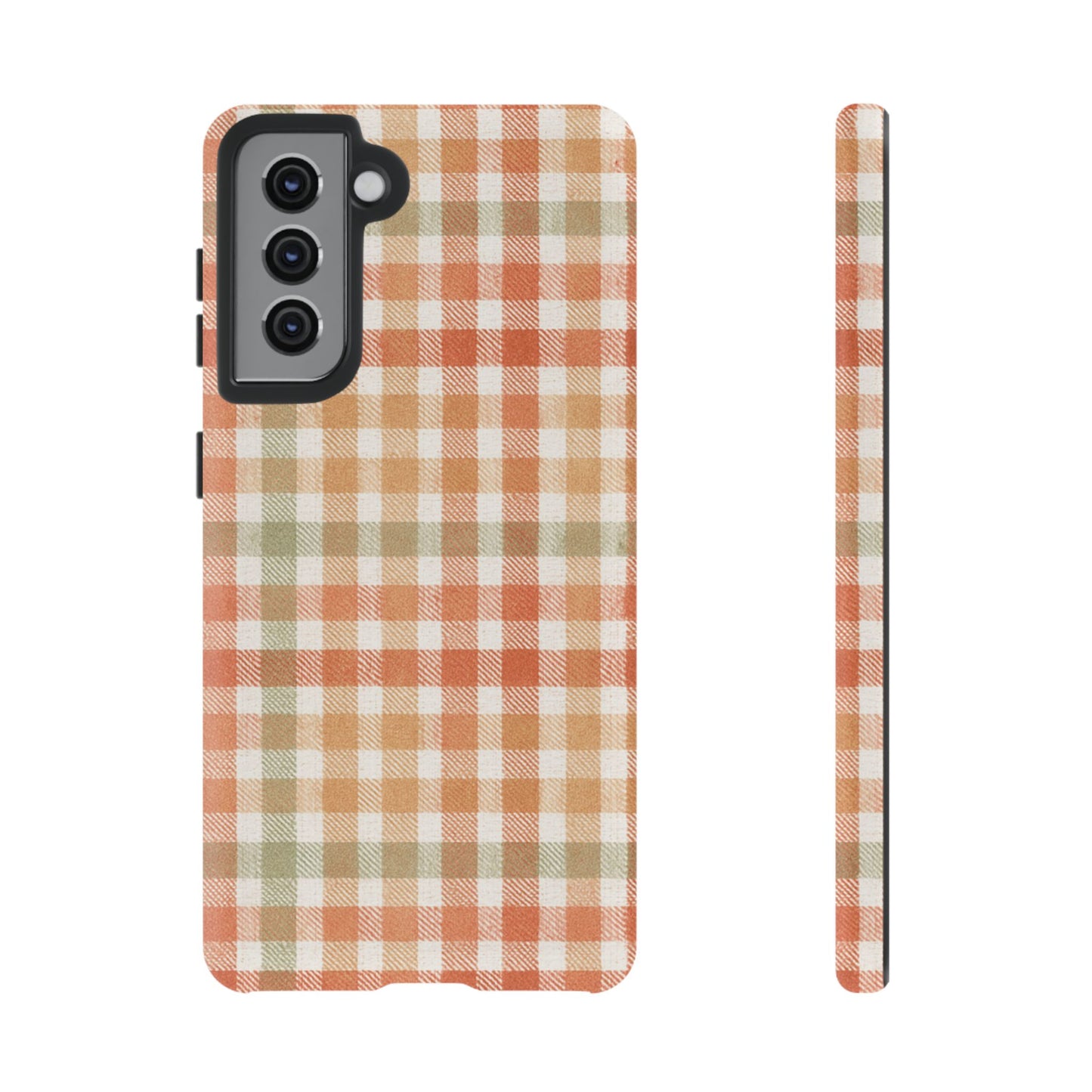 Boho Checkered Phone Case | Neutral Aesthetic Plaid Case | Retro Minimalist Check Design | iPhone Cover | Samsung Cover
