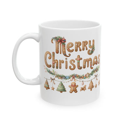 Personalized Christmas Ceramic Mug, Holiday Gift, Merry Christmas Coffee Cup, Customizable Mug for Christmas, Festive Holiday Drinkware