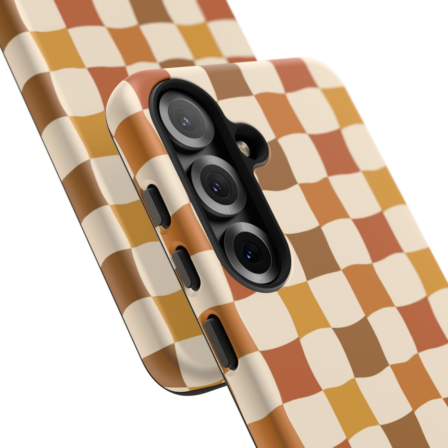 Boho Checked Phone Case, Checkerboard Design, Durable Protection, Phone Cover, Phone case For iPhone and Samsung, Trendy Phone Cover