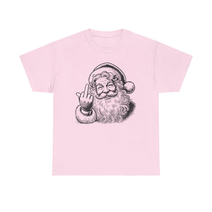 Funny Santa Heavy Cotton Tee, Christmas T-Shirt, Holiday Humor Top, Grumpy Santa Gift, Unisex Graphic Tee - Festive Santa Shirt, Christmas