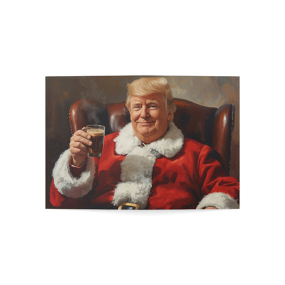 Santa Portrait Holding Drink Greeting Card, Funny Vintage Christmas Card, Retro Holiday Card, Santa Toast Card, Festive Gift Note