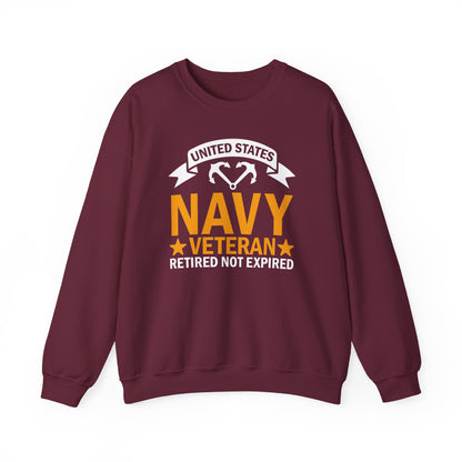 Navy Veteran Crewneck Sweatshirt, Military Pride Sweater,  Gift for Veterans, Retirement Gift, Casual Comfort Wear, Gift for mom