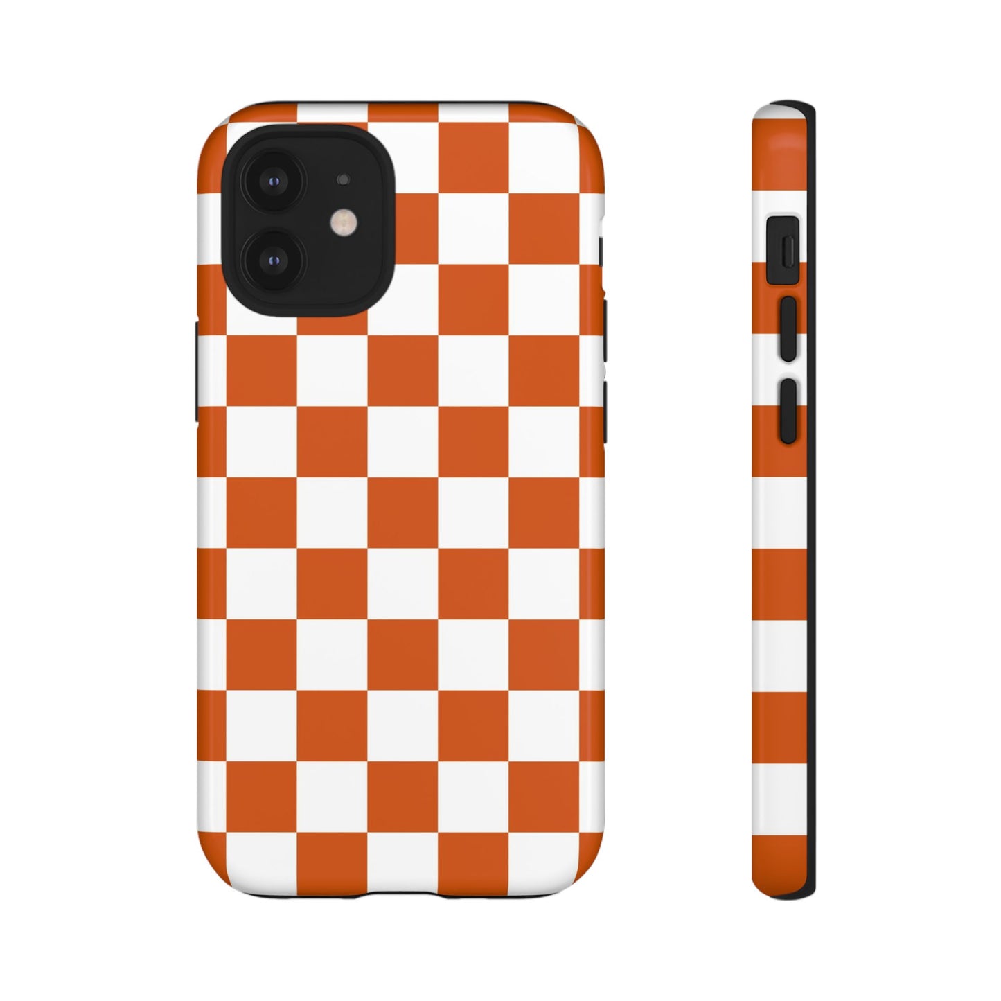 Checkered Phone Case, Checkered Phone Case - iPhone 17 16 15 14 13 12 11 Pro Max  - Trendy Black and Brown Checkerboard