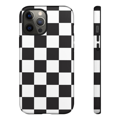 Black and White Checker iPhone Case, Stylish iPhone Cover for Teens, Holiday Gift, Unique Mobile Accessories, Tough Protection