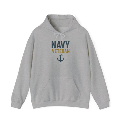 Navy Veteran Hoodie| Patriotic Military Pullover with Anchor | US Navy Gift for Men & Women | Veteran Pride Crewneck
