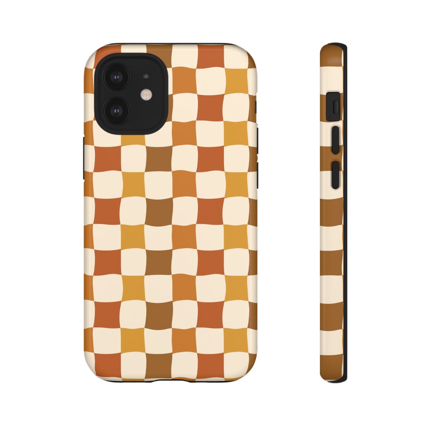 Boho Checked Phone Case, Checkerboard Design, Durable Protection, Phone Cover, Phone case For iPhone and Samsung, Trendy Phone Cover