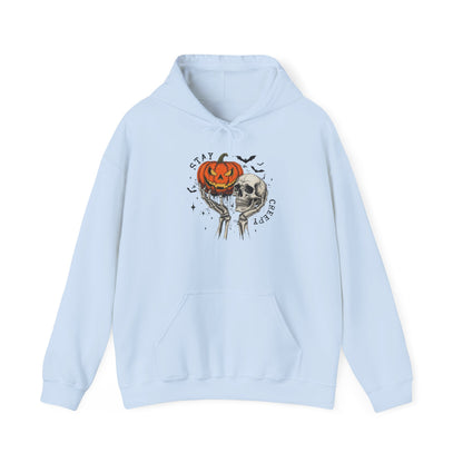 Halloween Pumpkin & Skull Sweatshirt hoodie, Cozy Halloween Hoodie, Fall Fashion, Spooky Gift, Hooded Sweatshirt, Halloween Day Gift