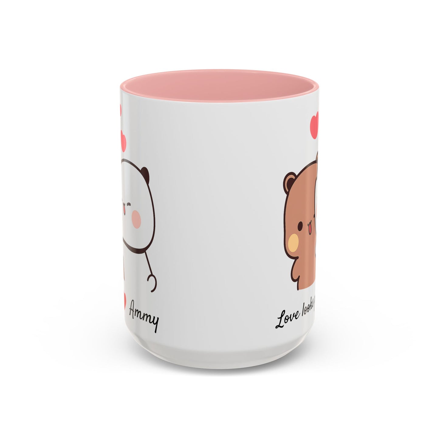 Personalized Dudu Bubu Mug | Cute Bear Coffee Cup | Color Handle Mug | Birthday Christmas Gift | Funny Mug for Her Him Valentine Gift