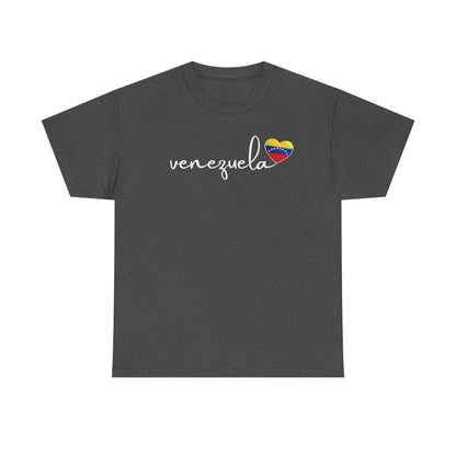Venezuela Sweatshirt with Heart Flag | Minimalist Country Pride Crewneck | Travel Gift for Her, South America Apparel
