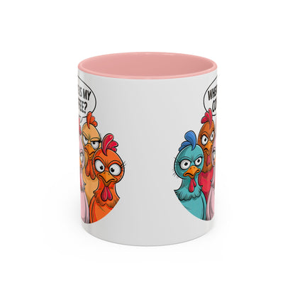 Where Is My Coffee? Chicken Trio Mug | Accent Coffee Mug | Mug for Coffee Lovers | Gift for Coworkers, Friends, and Family