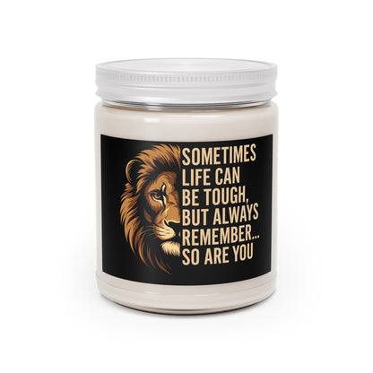 Inspirational Scented Candle, Soy Wax Candle with Lion Design, Relaxation Home Décor, Thoughtful Gift for Friends