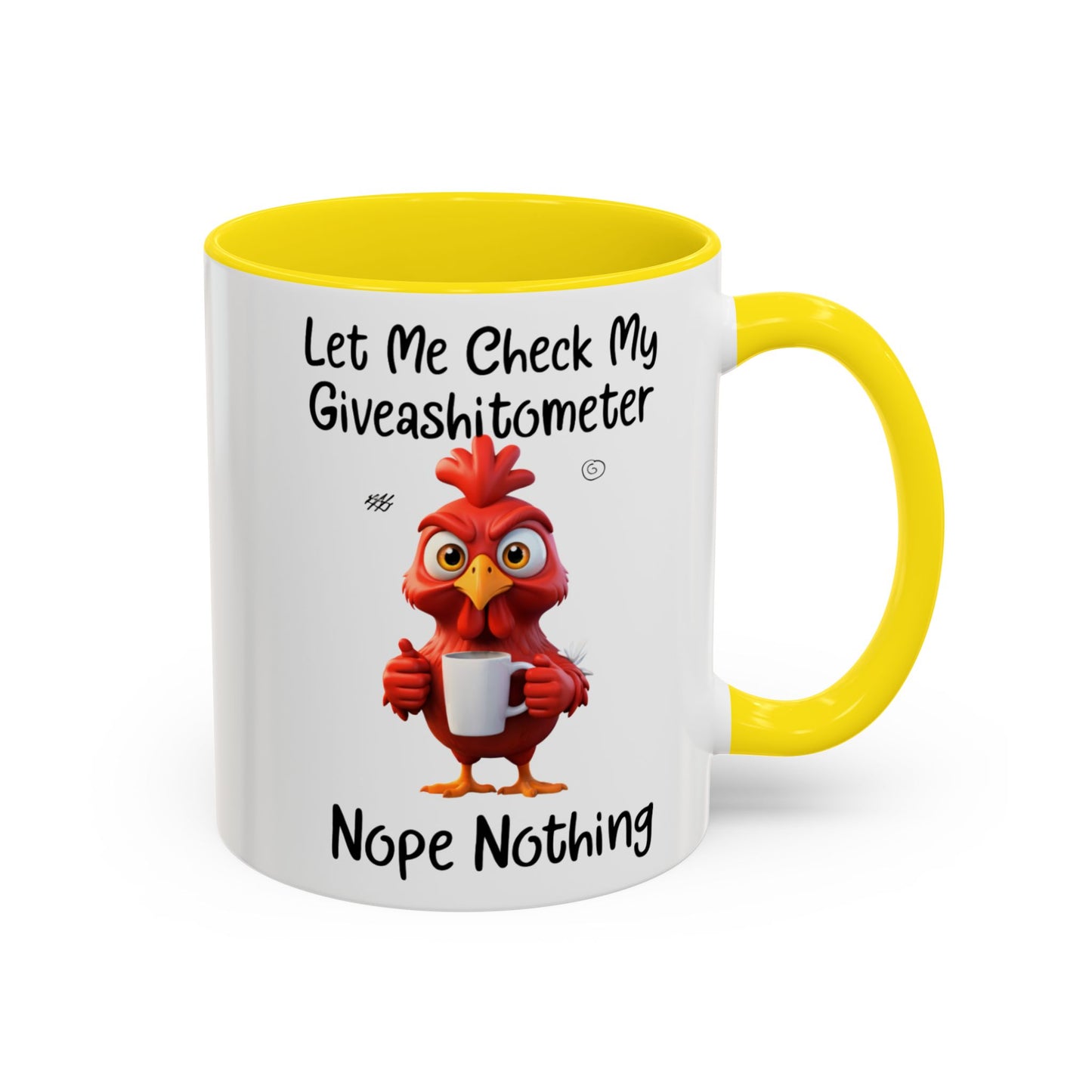 Funny Giveashitometer Mug | Sarcastic Coffee Mug with Rooster | Sassy Office Mug | Gift for Coworkers Friends