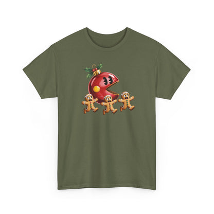 Festive Holiday Tee, Christmas Gift, Retro Video Game Shirt, Gingerbread Print, Casual Wear, Fun Holiday Apparel, Gift for her