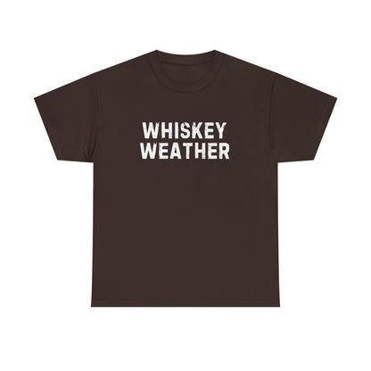 Whiskey Weather Tee, Cotton T-Shirt for Casual Outings, Gift for Beer Lovers, Cozy Fall Apparel, Perfect for Birthdays, Parties