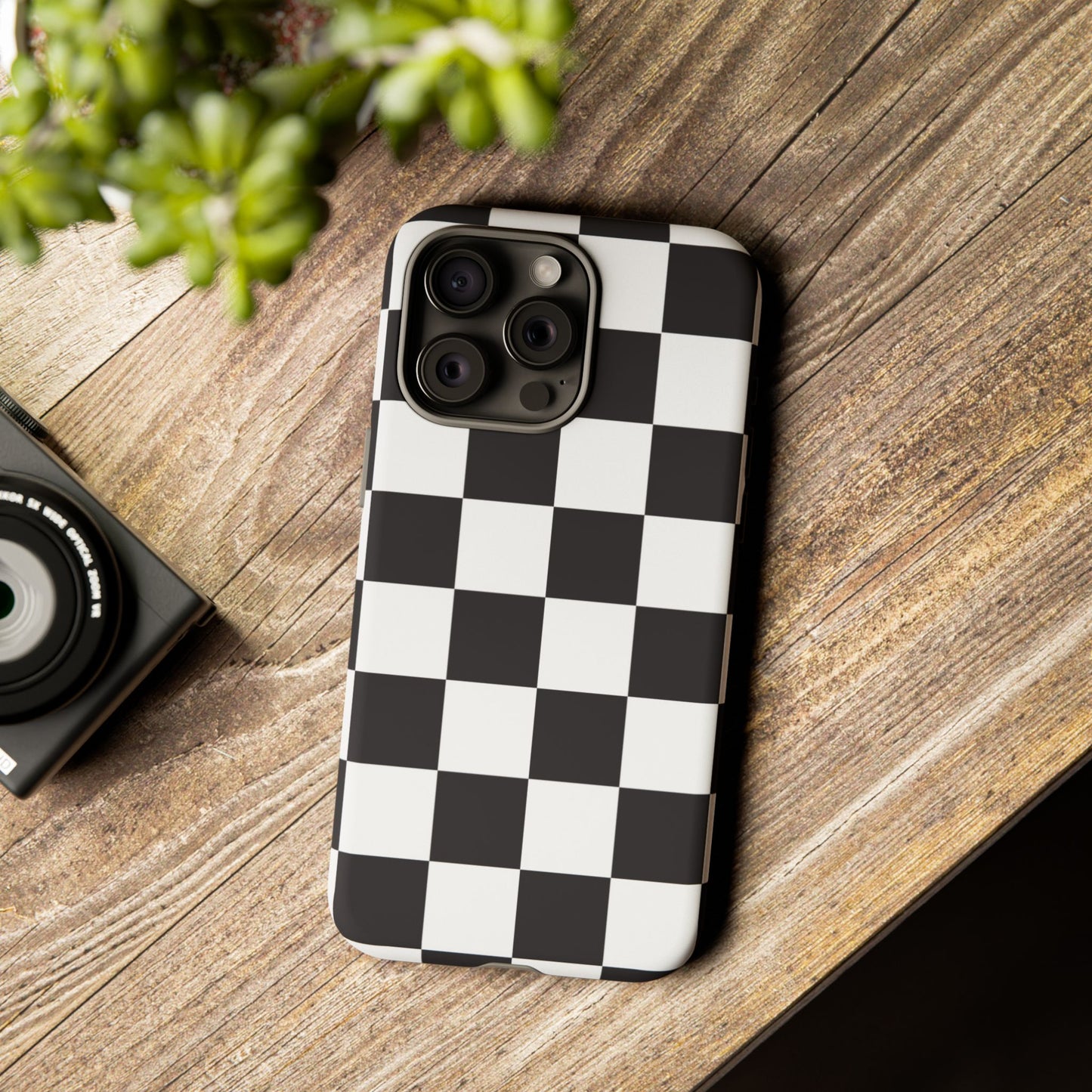 Black and White Checker iPhone Case, Stylish iPhone Cover for Teens, Holiday Gift, Unique Mobile Accessories, Tough Protection