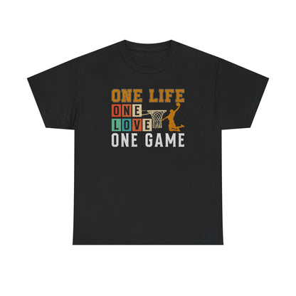 Basketball Life Love Game Tee, Unisex Cotton Shirt, Sports Lover, Gift for Basketball Fans, Motivational Tees, Comfortable Streetwear