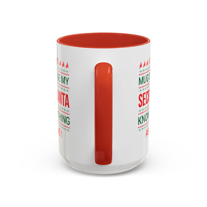 Personalized Secret Santa Accent Coffee Mug, Holiday Gift, Funny Christmas Mug, Unique Office Secret Santa Gift, Custom Drinkware
