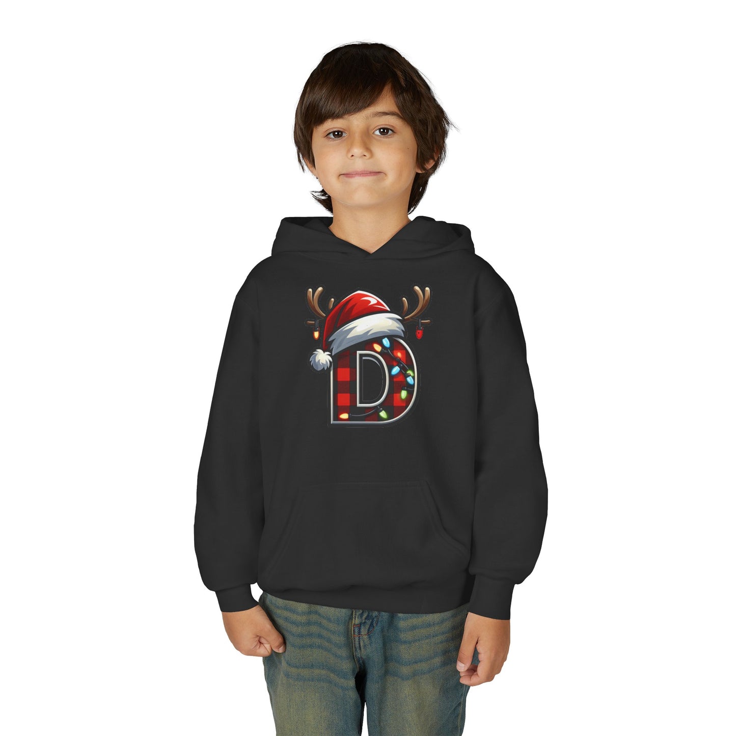 Personalized Festive Reindeer Hoodie for Kids, Christmas Sweatshirt hoodie, Holiday Gift, Cozy Winter Attire, Personalized Youth Hoody