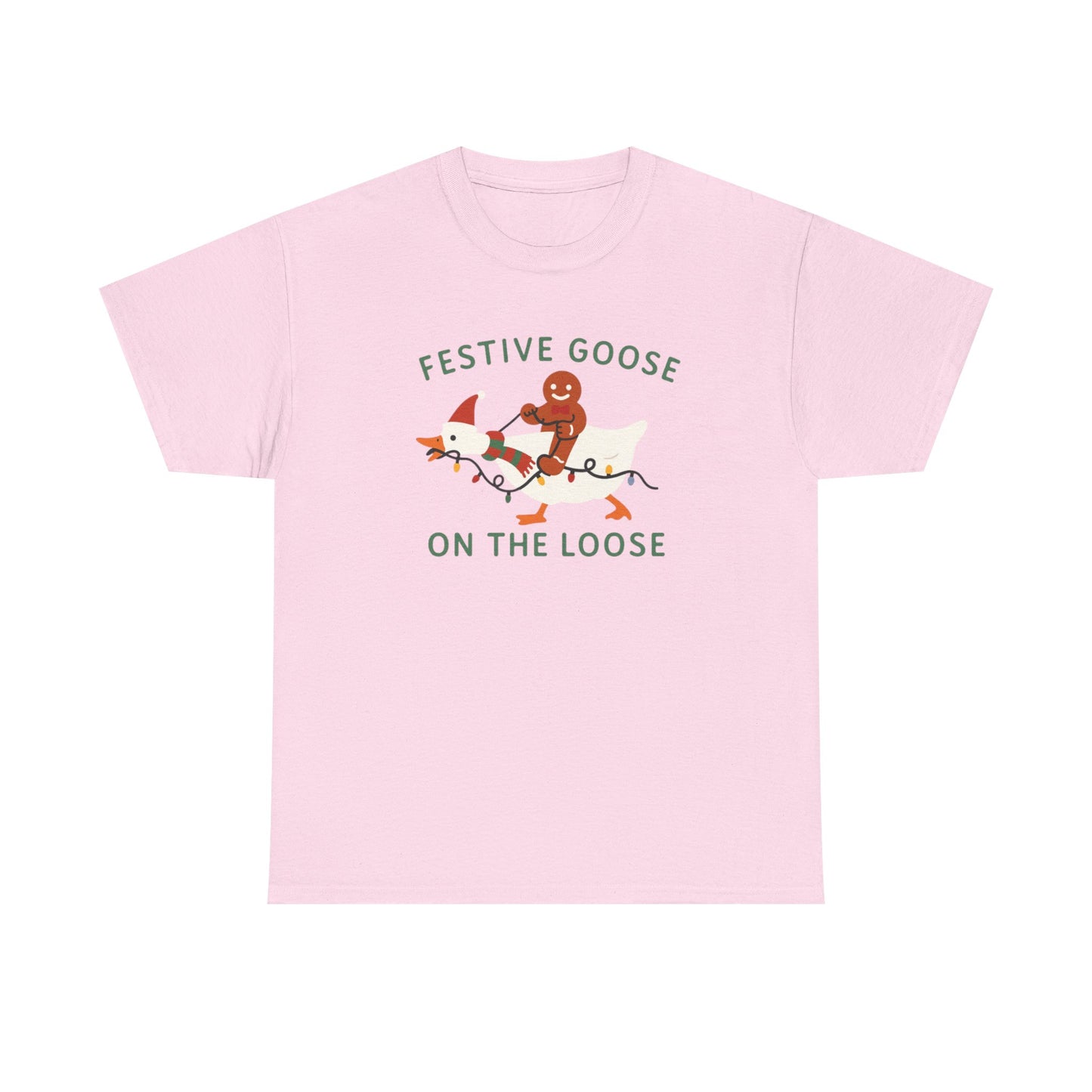 Festive Goose on the Loose Shirt, Funny Christmas Gingerbread Tee,  Holiday Comfort Colors T-Shirt, Cute Xmas Gift for Her and Him