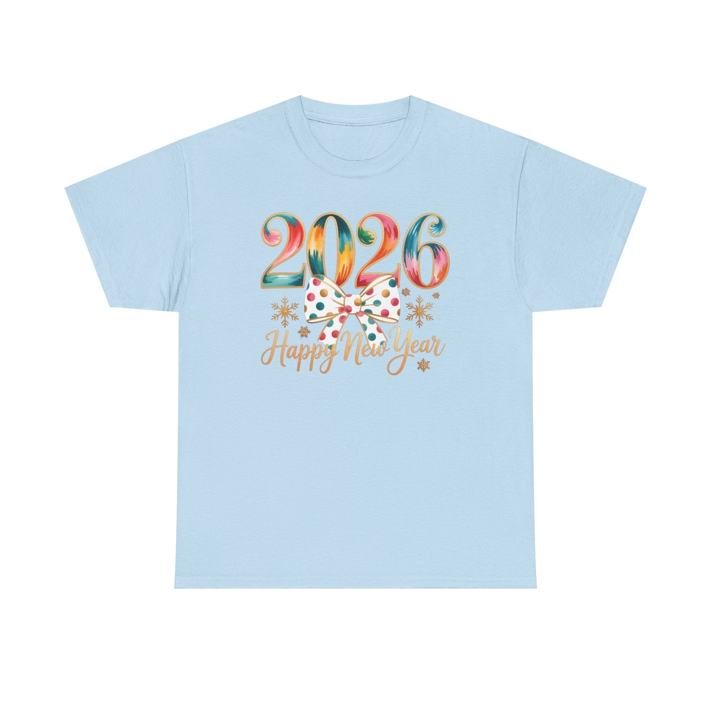 2026 Happy New Year Shirt, Colorful Bow New Year Tee, New Year Outfit, Cute NYE Party T-Shirt, 2026 Celebration Graphic Tee, New Year Gift