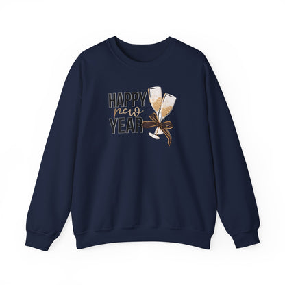 Happy New Year Sweatshirt | Champagne Toast Crewneck | New Year's Eve Party Shirt | Festive Winter Sweater | Cozy NYE Gift for Women Men