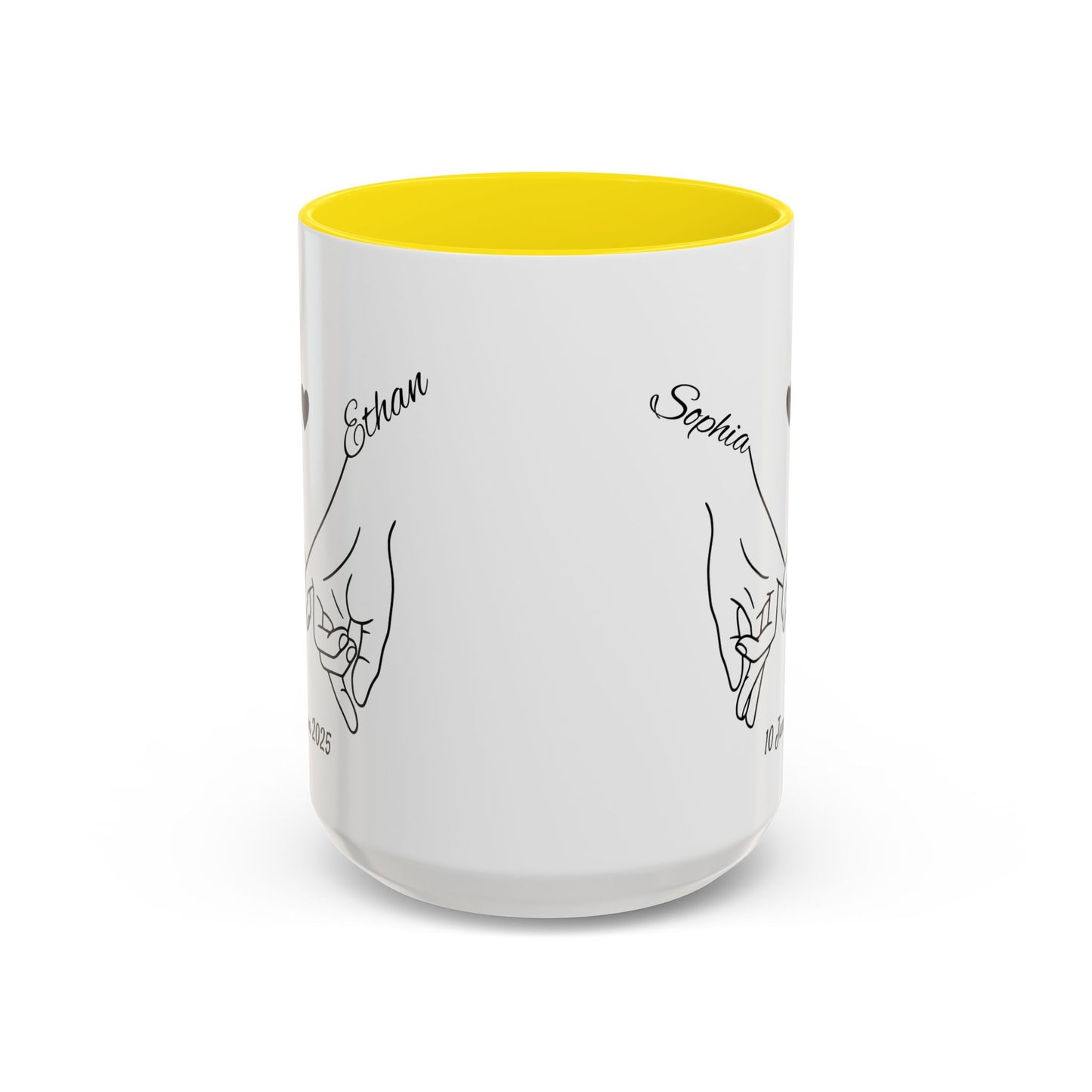Holding Hands Couple Mug | Personalized Names & Date Coffee Cup | Custom Line Art Love Mug | Valentine Anniversary Gift for Couples