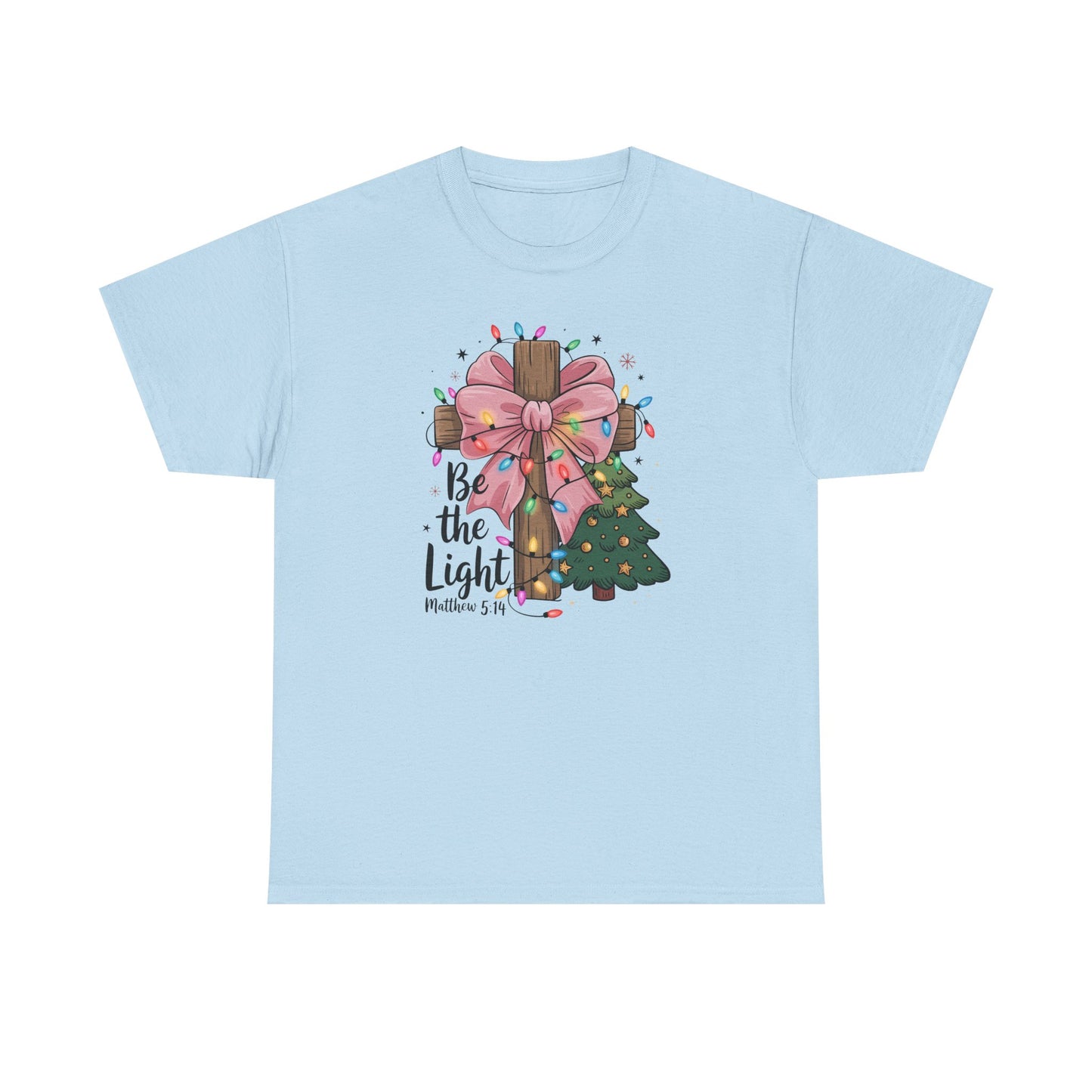 Be the Light Christian T-Shirt | Matthew 5:14 Bible Verse Shirt | Faith Graphic Tee | Christmas Christian Shirt | Inspirational Jesus Gift