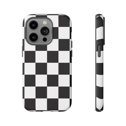 Black and White Checker iPhone Case, Stylish iPhone Cover for Teens, Holiday Gift, Unique Mobile Accessories, Tough Protection