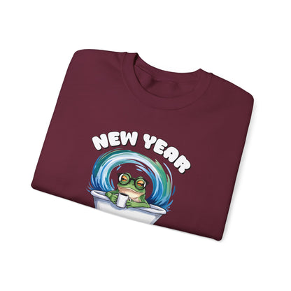 New Year New Me Frog Sweatshirt, Funny New Year Shirt, Happy New Year 2026 Sweatshirt, Cute Frog Coffee Pullover, 2026 Trendy Sweatshirt