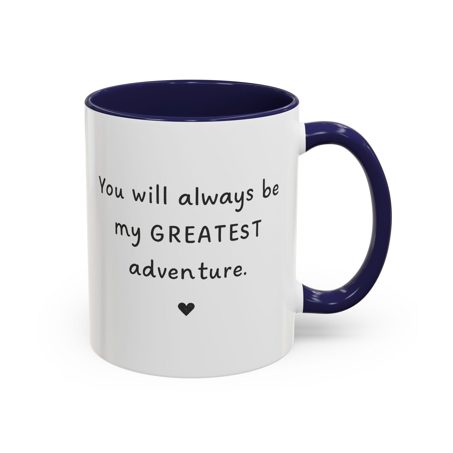 You're My Greatest Adventure Coffee Cup, Custom Line Drawing Couple Mug, Anniversary Gift For Husband Wife, Engagement Gift, Valentine's Day