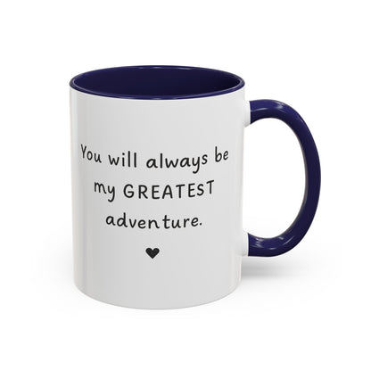 You're My Greatest Adventure Coffee Cup, Custom Line Drawing Couple Mug, Anniversary Gift For Husband Wife, Engagement Gift, Valentine's Day