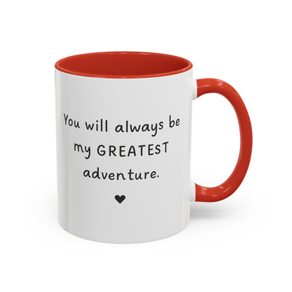 You're My Greatest Adventure Coffee Cup, Custom Line Drawing Couple Mug, Anniversary Gift For Husband Wife, Engagement Gift, Valentine's Day