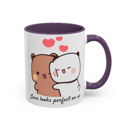 Personalized Dudu Bubu Mug | Cute Bear Coffee Cup | Color Handle Mug | Birthday Christmas Gift | Funny Mug for Her Him Valentine Gift