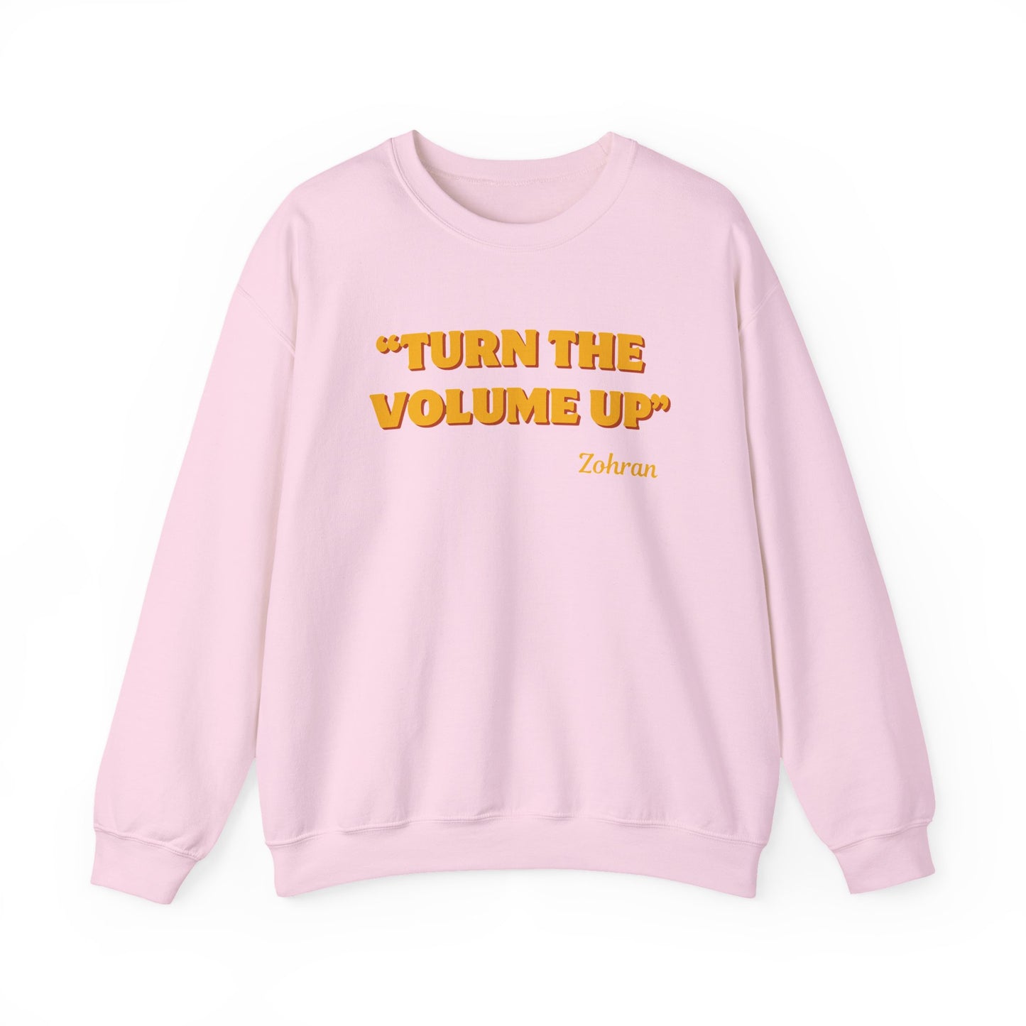 Turn the Volume Up Sweatshirt, Retro Music Quote Crewneck, Minimal Yellow Text Pullover, Cozy Gift for Musicians & Creatives