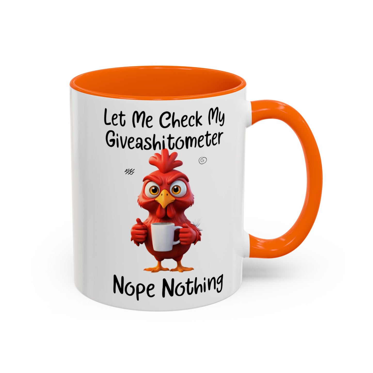 Funny Giveashitometer Mug | Sarcastic Coffee Mug with Rooster | Sassy Office Mug | Gift for Coworkers Friends