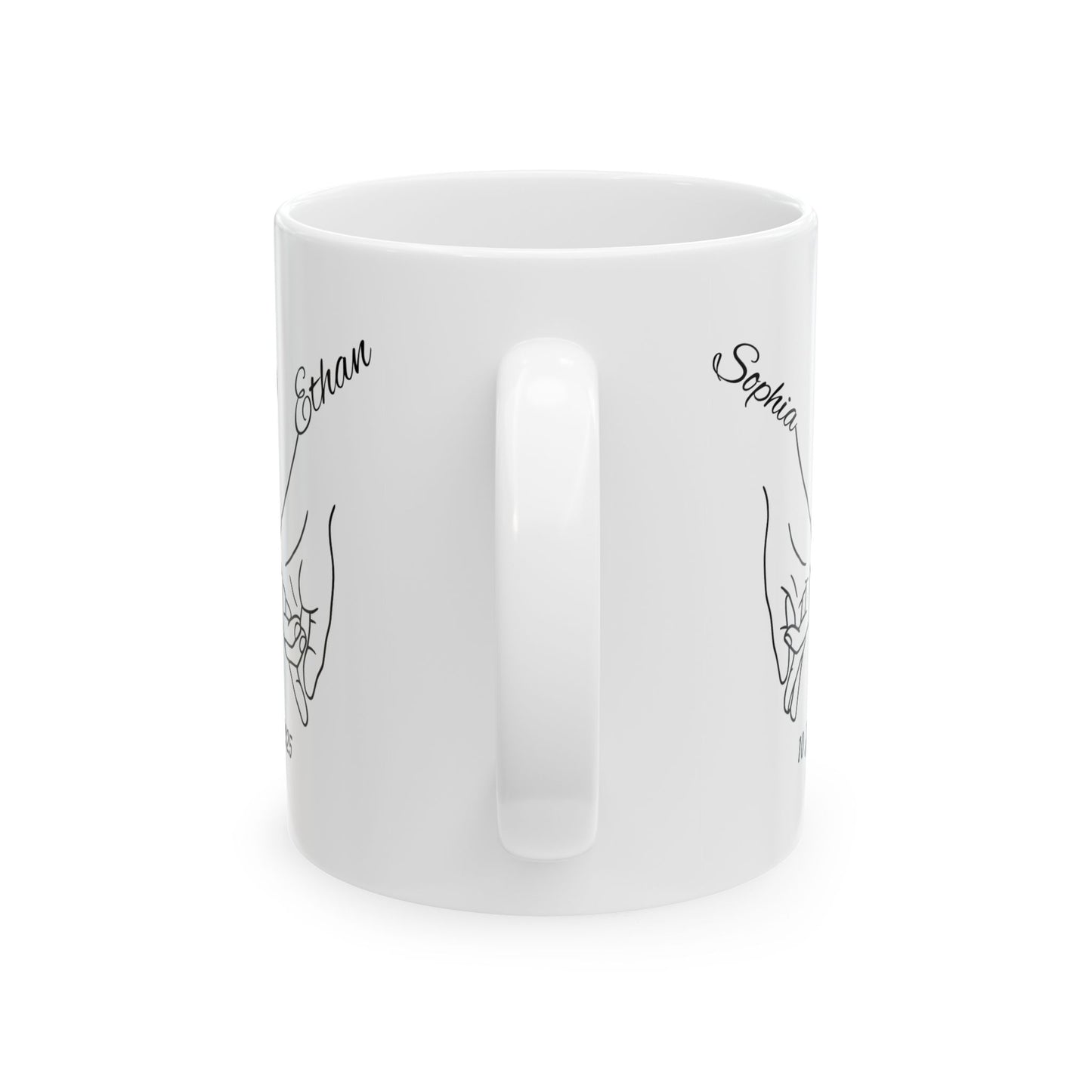 Holding Hands Couple Mug | Personalized Names & Date Coffee Cup | Custom Line Art Couple Mug | Valentine Anniversary Love Gift