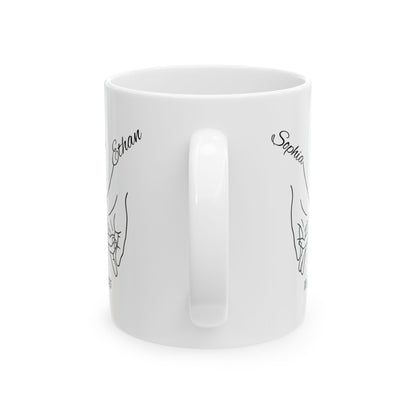 Holding Hands Couple Mug | Personalized Names & Date Coffee Cup | Custom Line Art Couple Mug | Valentine Anniversary Love Gift