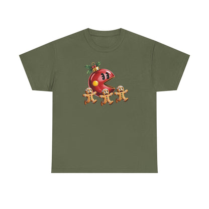 Festive Holiday Tee, Christmas Gift, Retro Video Game Shirt, Gingerbread Print, Casual Wear, Fun Holiday Apparel, Gift for her