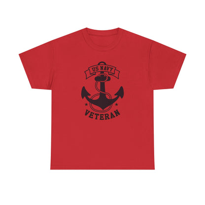 Navy Veteran Heavy Cotton Tee, US Navy Tribute Shirt, Military Appreciation Gift, Veteran's Day Outfit, Gift for Navy Personals