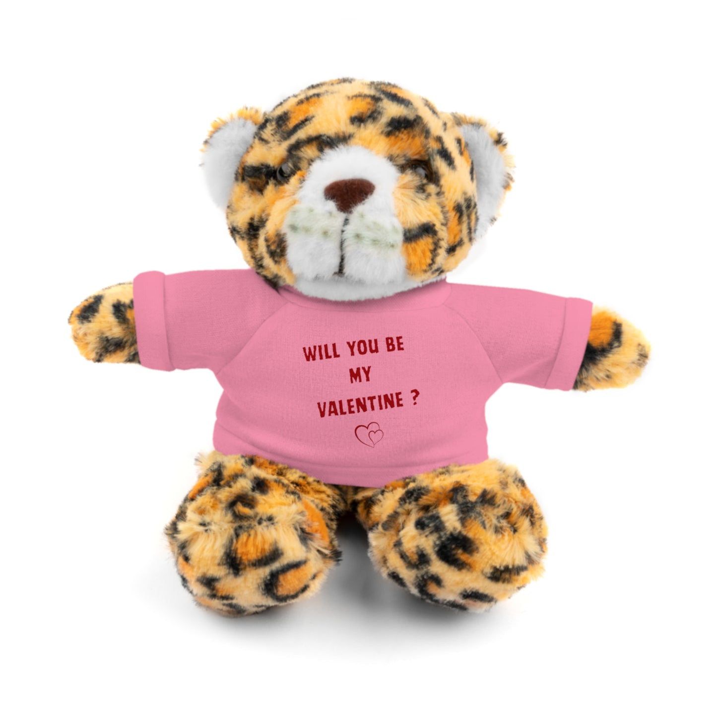 Will You Be My Valentine ? Teddy Bear, Plush Animal with T-Shirt, Cute Valentine's Day Gift, Stuffed Bear for Kids or Love