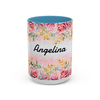 Personalized Floral Accent Coffee Mug, Custom Gift for Her, Birthday Mug, Floral Drinkware, Mother's Day Gift