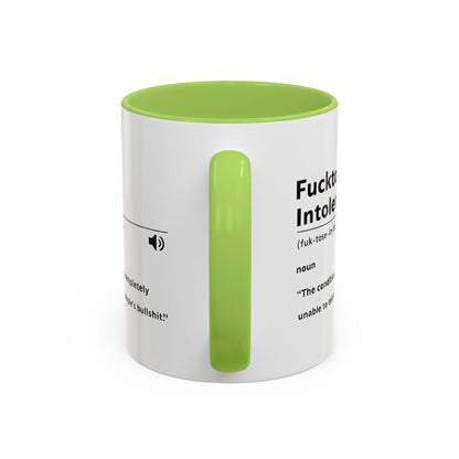 Fucktose Intolerant Definition Mug, Funny Accent Coffee Mug 11oz 15oz, Sarcastic Adult Humor Mug, Gag Gift for Friends